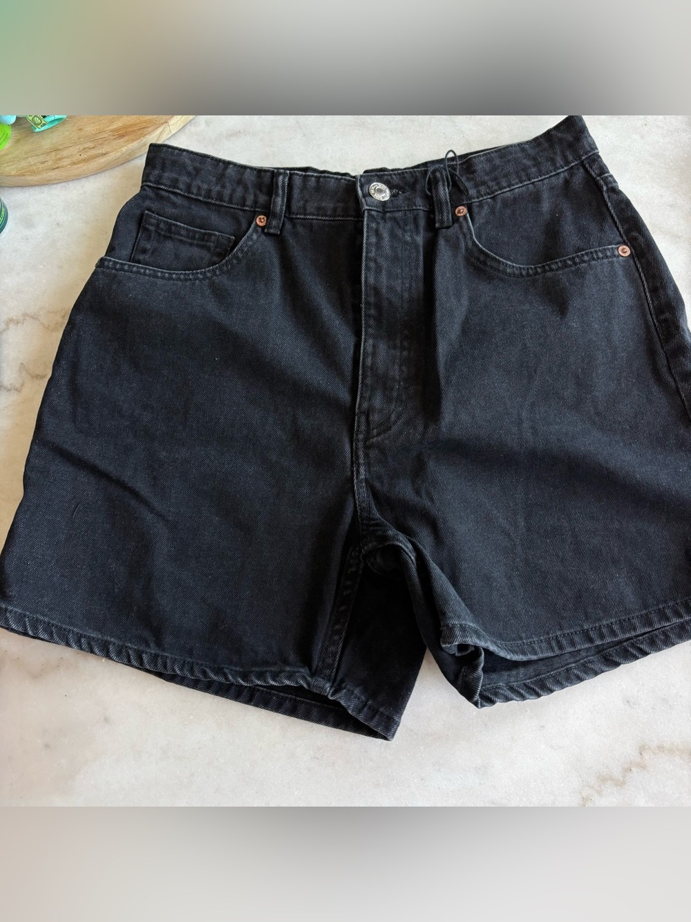 Zara Black Denim Jean Shorts high rise